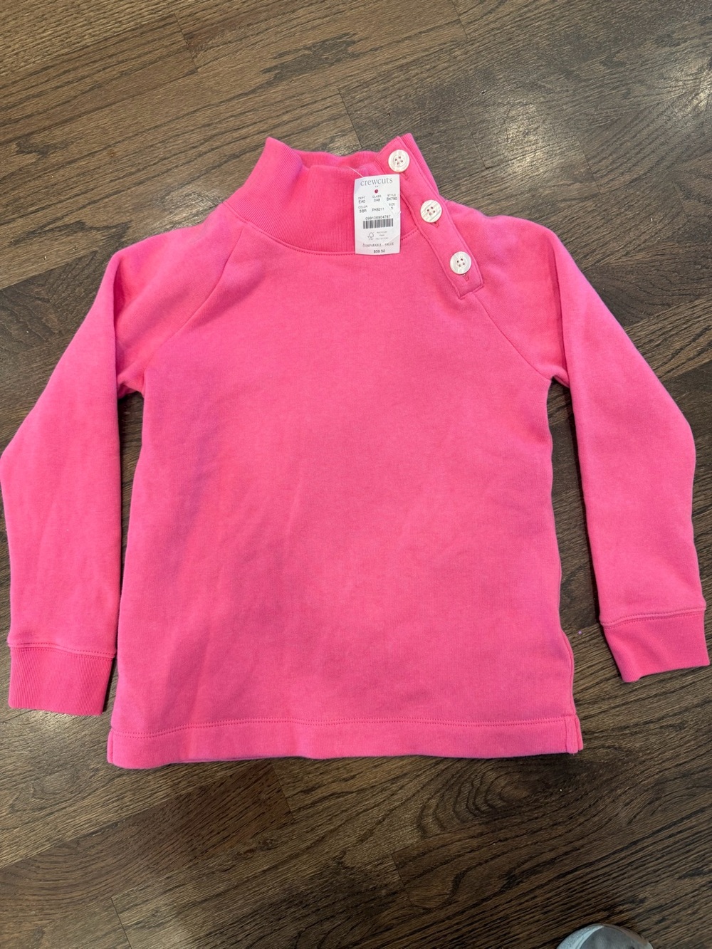 Crewcuts Bright Pink Girls' Button-Shoulder Pullover